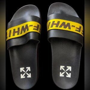 Off-White Industrial Logo Pool Slides Slippers Size 39 (7.5 US) Authentic no box